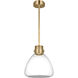 Avroko Morgan LED 12 inch Hand-Rubbed Antique Brass with Clear Glass Pendant Ceiling Light