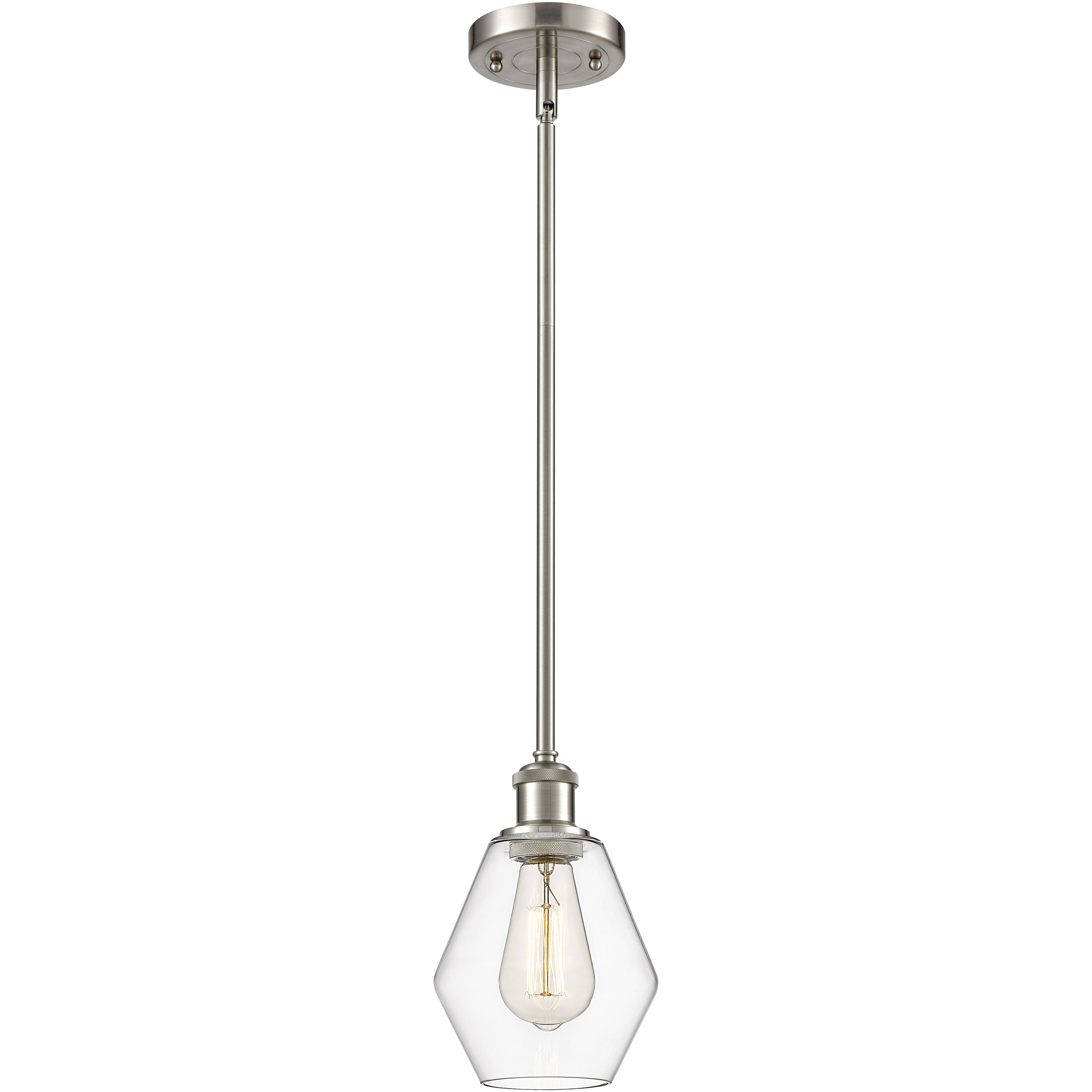 Ballston Cindyrella LED 6 inch Brushed Satin Nickel Mini Pendant Ceiling Light in Clear Glass