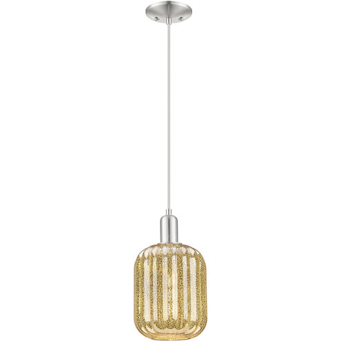 Preston 1 Light 6.75 inch Brushed Satin Nickel Mini Pendant Ceiling Light in Mercury Glass