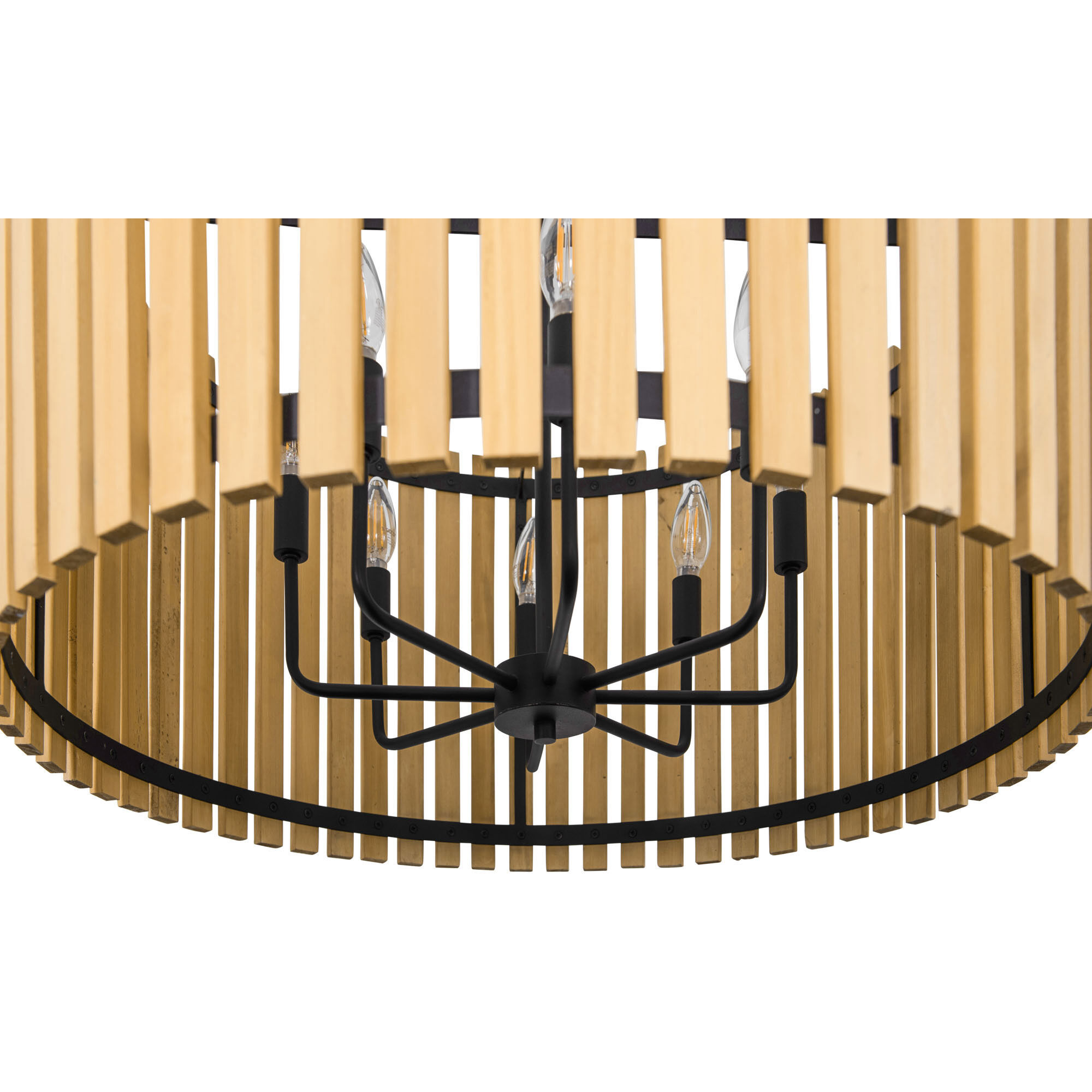 Suratto 8 Light 30 inch Matte Black and Honey Blonde Pendant Ceiling Light in Matte Black/Honey Blonde