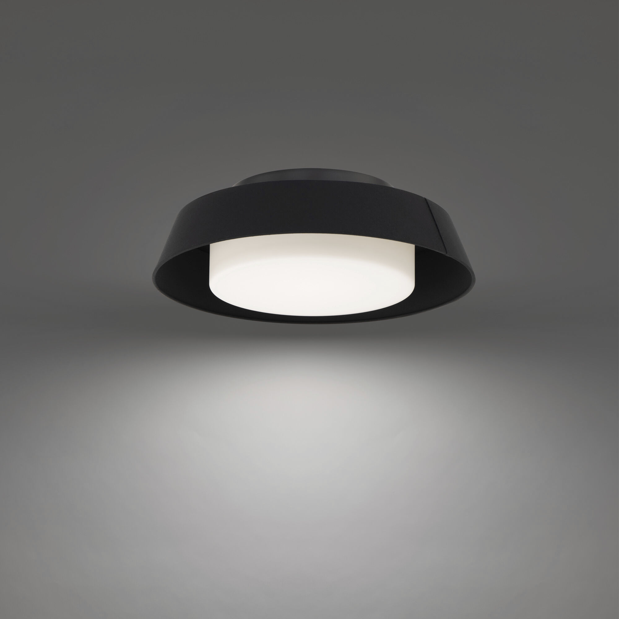 Chapeau LED 16 inch Black Flush Mount Ceiling Light in 2700K, dweLED