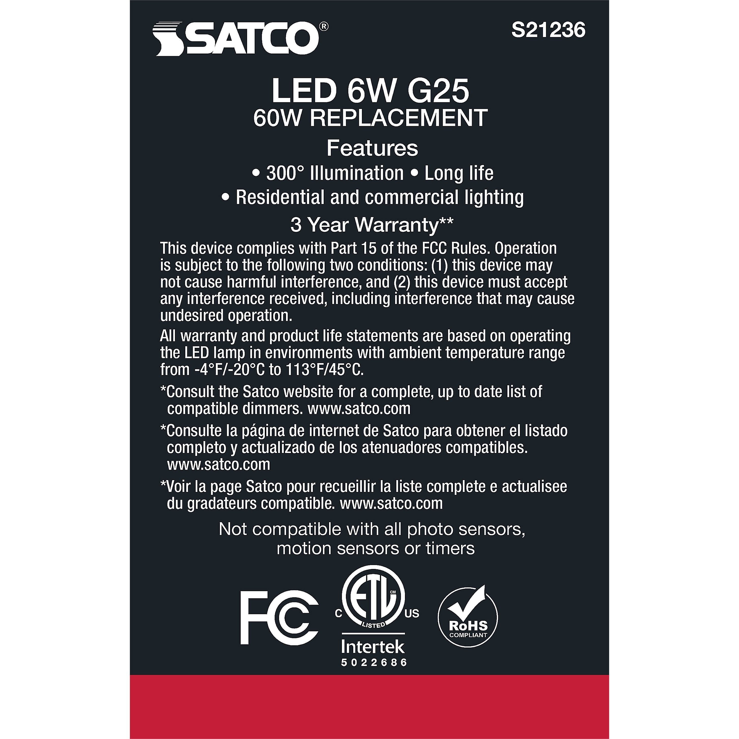 Lumos LED Medium Medium 6.00 watt 4000K LED Filament