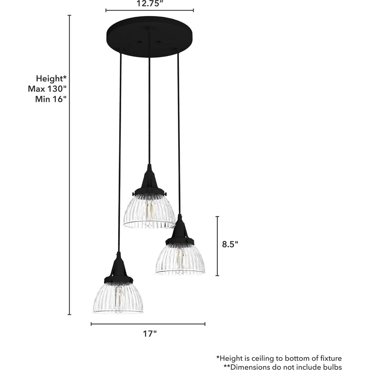 Cypress Grove 3 Light 17 inch Natural Iron Cluster Pendant Ceiling Light