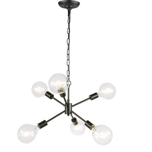 Charleston 6 Light 16 inch Black Pendant Ceiling Light