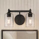 Ryehouse 2 Light 14 inch Matte Black Bathroom Vanity Light Wall Light