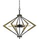 Malounta 6 Light 32 inch Antique Brass and Black Chandelier Ceiling Light