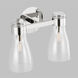 AERIN Moritz 2 Light 14.5 inch Polished Nickel Bath Vanity Wall Sconce Wall Light in Clear Glass