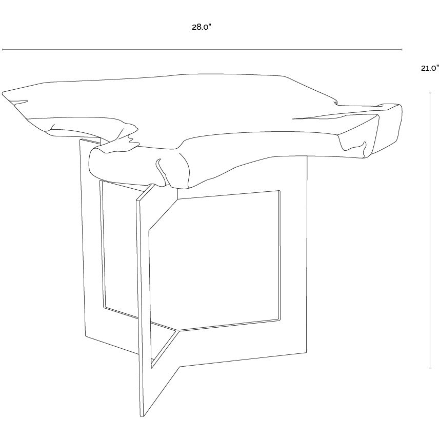 Wyatt 31 X 28 inch Black / Dark Brown Side Table