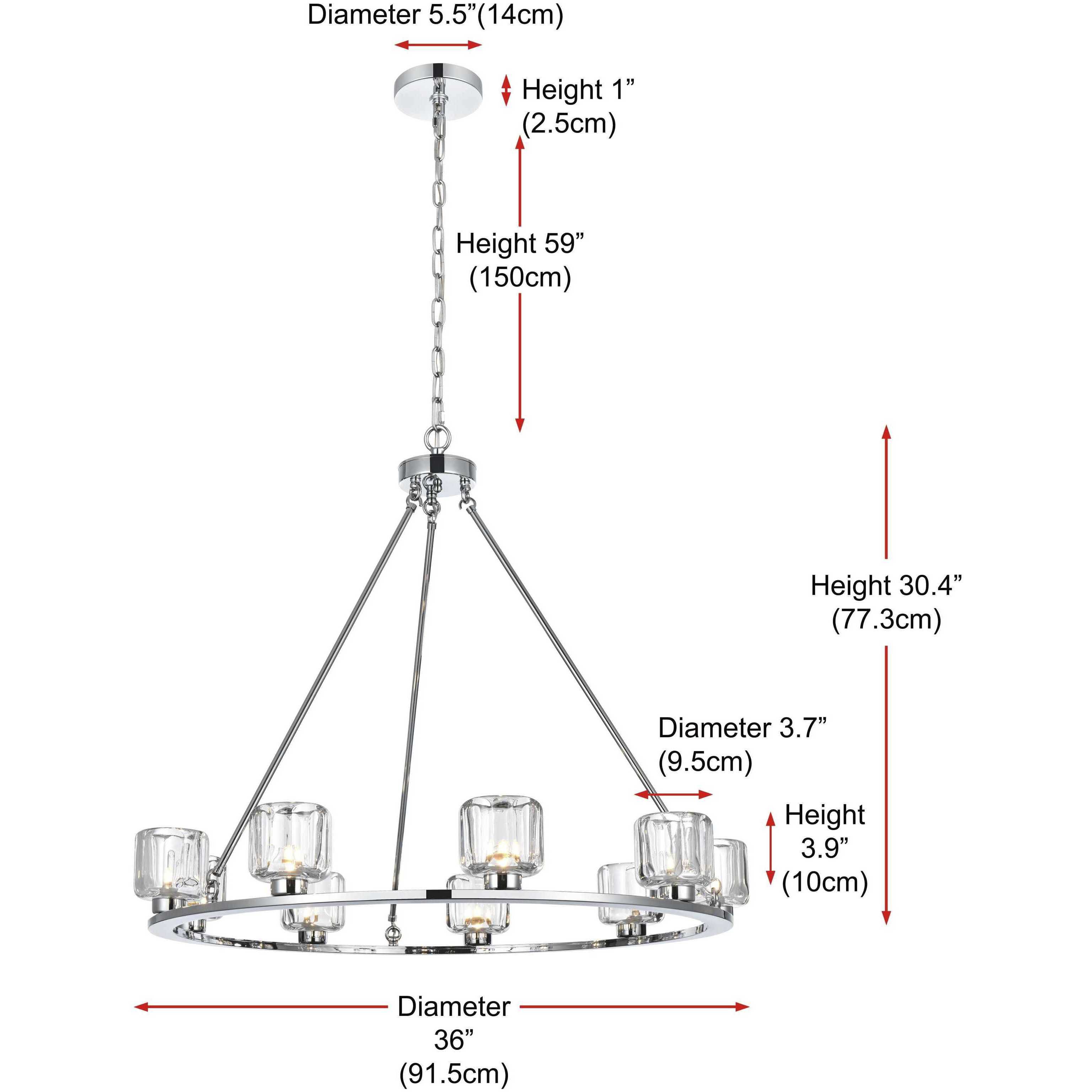 Cadence 9 Light 36 inch Chrome Chandelier Ceiling Light