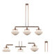 Franklin Restoration Large Oxford 3 Light 42 inch Antique Copper Island Light Ceiling Light in Matte White Glass, Franklin Restoration