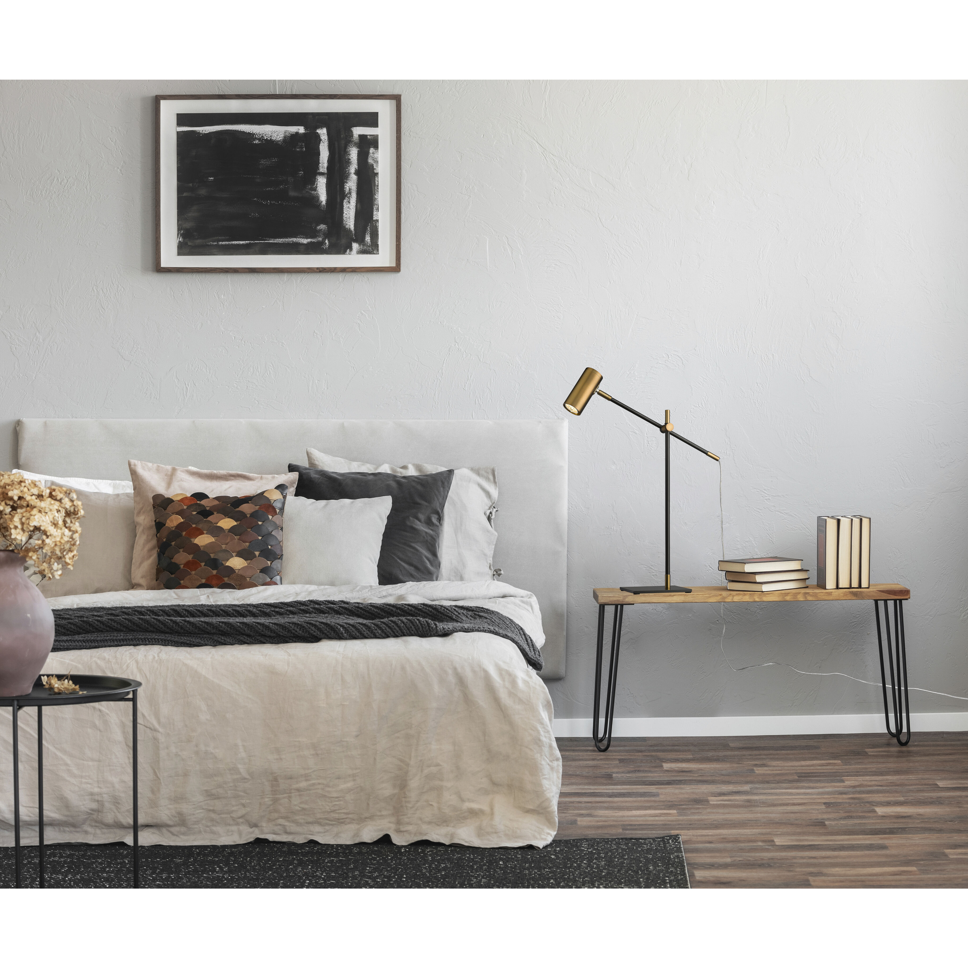 Calumet 21.75 inch 35.00 watt Matte Black and Olde Brass Table Lamp Portable Light in Oil Rubbed Bronze