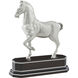 Dressage Nickel Plated Brass Horse, Wooden Base, Spencer London