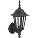 Straight Glass Outdoor Wall Mount in Rust, Small
