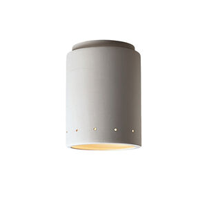 Radiance Cylinder LED 7 inch White Crackle Flush-Mount Ceiling Light in 1000 Lm LED