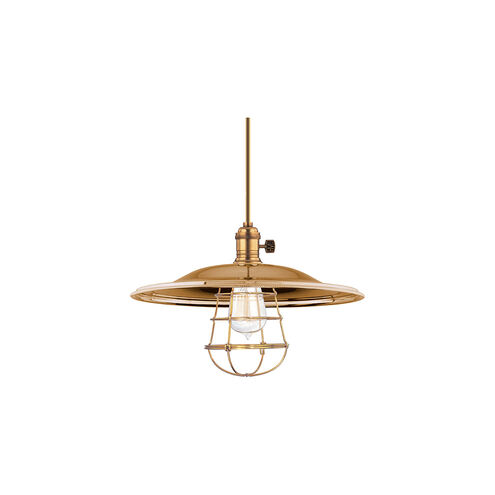 Heirloom 1 Light 14 inch Aged Brass Pendant Ceiling Light in MM2, Yes