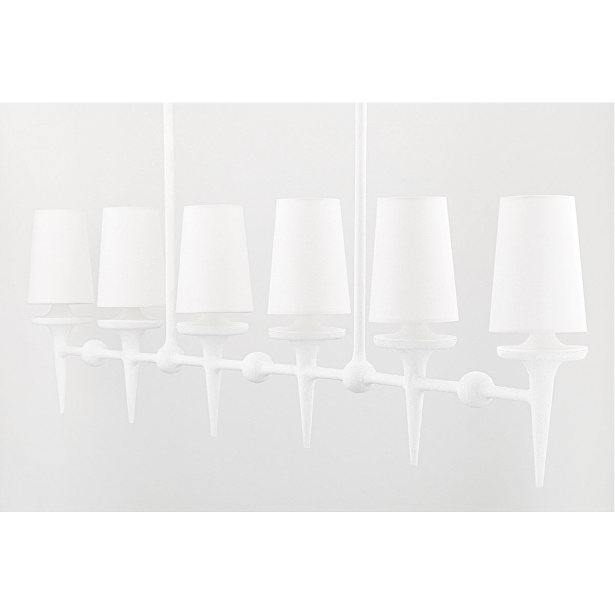 Torch 6 Light 58 inch White Plaster Island Light Ceiling Light