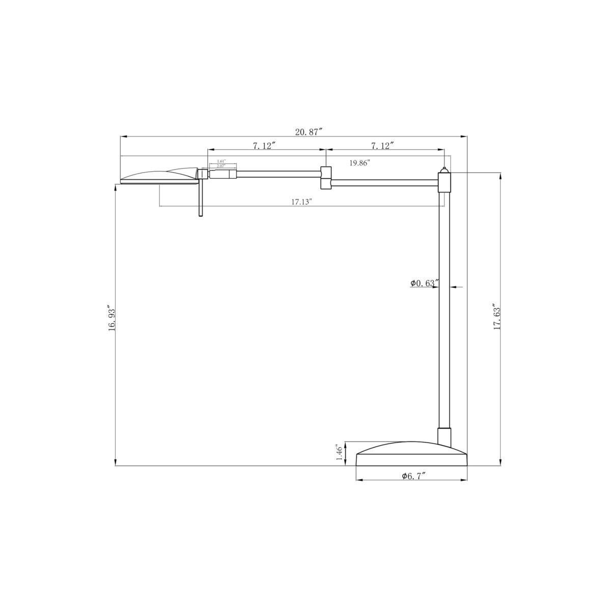 Dessau Turbo 18 inch 10 watt Satin Brass Desk Lamp Portable Light 