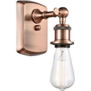 Ballston Bare Bulb LED 5 inch Antique Copper Sconce Wall Light, Ballston
