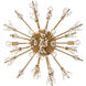 Starburst 8 Light 26 inch Satin Brass Semi Flush Mount Ceiling Light