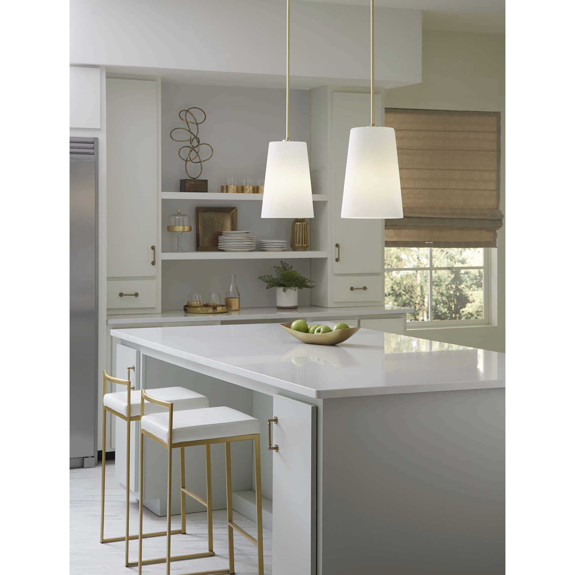 Clarion 1 Light 10.5 inch Satin Brass Pendant Ceiling Light