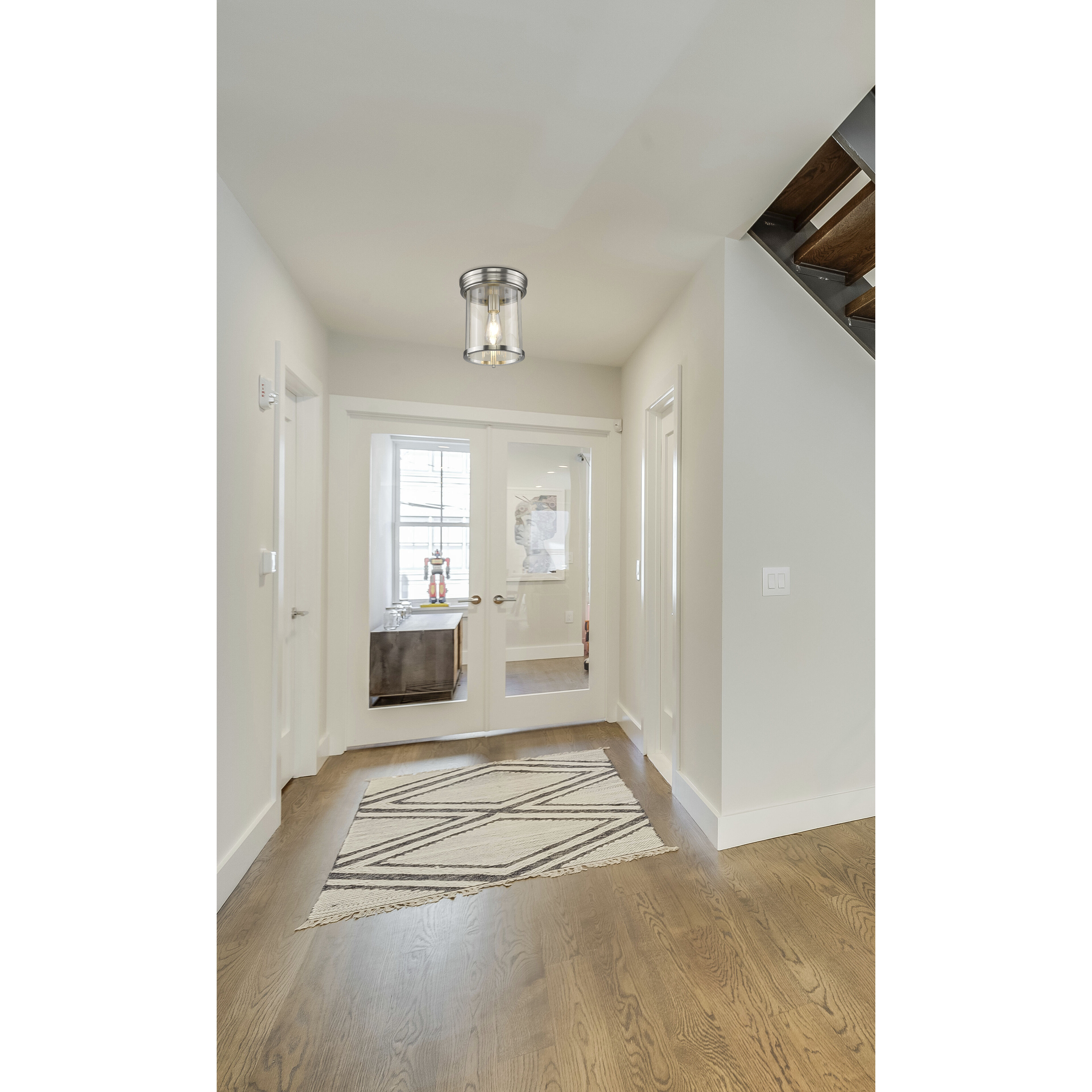 Thayer 1 Light 9.25 inch Brushed Nickel Flush Mount Ceiling Light