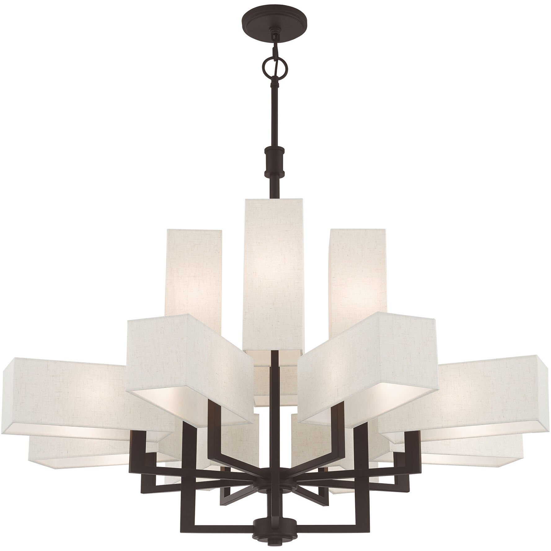 Rubix 12 Light 44 inch Bronze Foyer Chandelier Ceiling Light