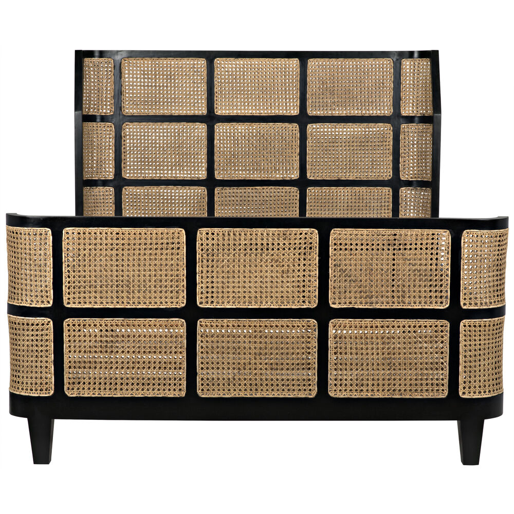 Porto Hand Rubbed Black Bed, Queen