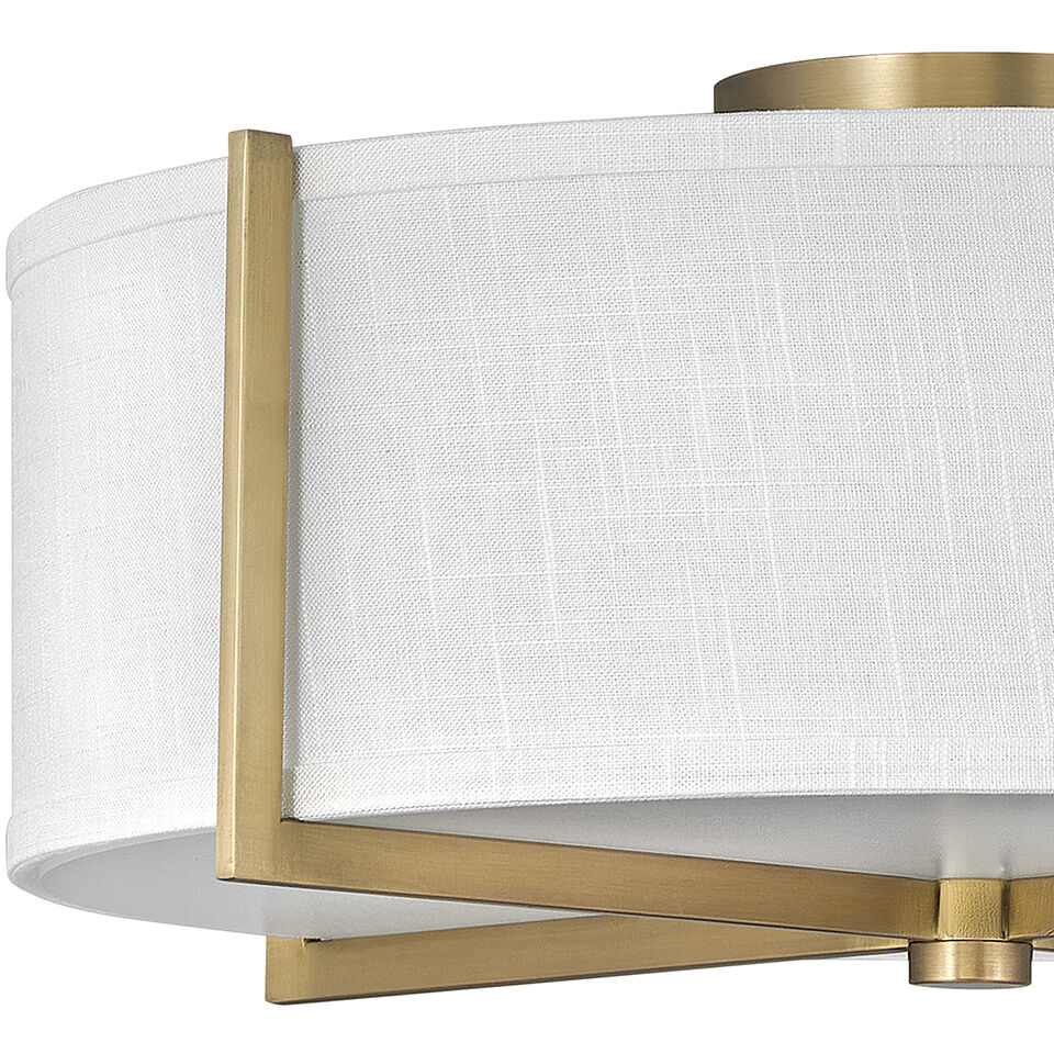 Galerie Axis 3 Light 19.5 inch Heritage Brass Indoor Semi-Flush Mount Ceiling Light