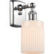 Ballston Hadley 1 Light 5 inch Polished Chrome Sconce Wall Light in Matte White Glass, Ballston