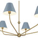 Xavier 6 Light 48 inch Vibrant Gold and Blue Chandelier Ceiling Light