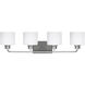 Canfield 4 Light 31.88 inch Brushed Nickel Wall Bath Fixture Wall Light