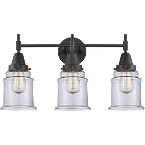 Caden 3 Light 24 inch Matte Black Bath Vanity Light Wall Light in Clear Glass