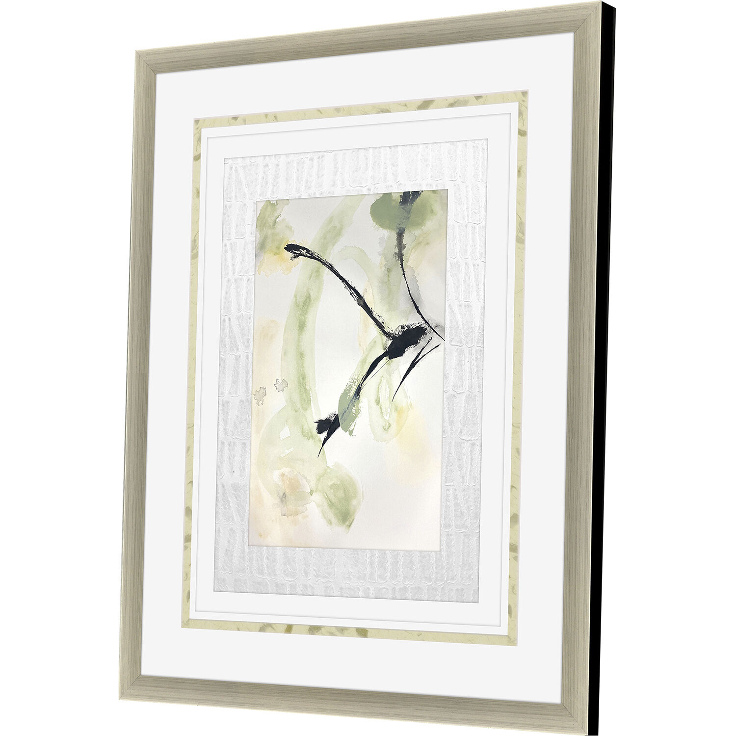 Petal Parade Green and Beige and Black and Yellow Framed Art, The Studio