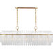 C&M by Chapman & Myers Beckett 7 Light 48 inch Burnished Brass Linear Chandelier Ceiling Light