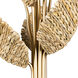 Banana Leaf 6 Light 23.25 inch French Gold with Natural Seagrass Chandelier Ceiling Light