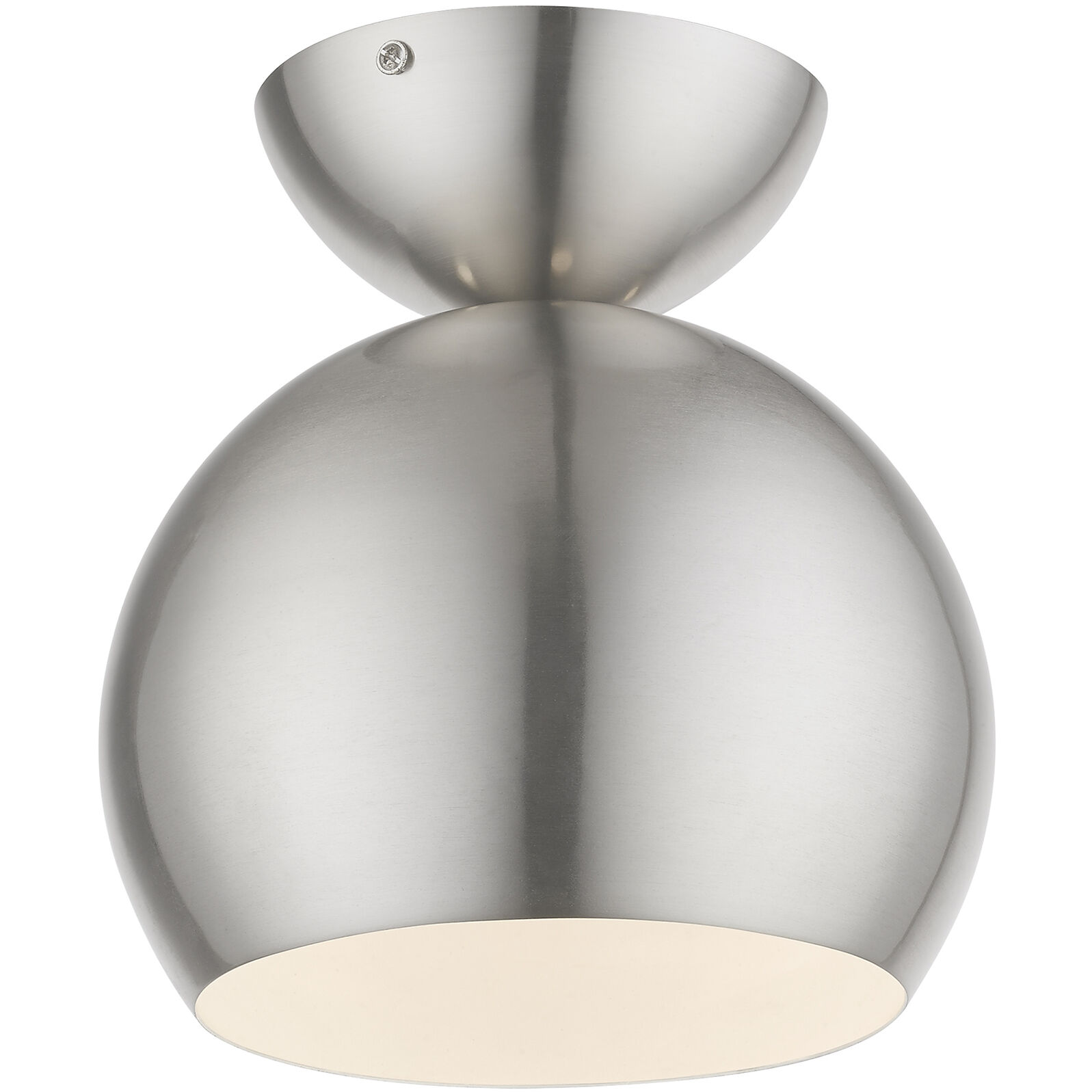 Stockton 1 Light 8 inch Brushed Nickel Semi-Flush Ceiling Light, Globe