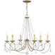 Pennington 6 Light 28 inch Hand Painted Antique Silver Leaf Chandelier Ceiling Light