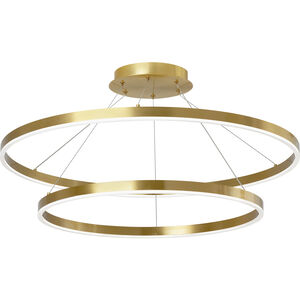 Circulo LED 32 inch Aged Brass Chandelier Ceiling Light