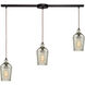 Georgetown 3 Light 36 inch Oil Rubbed Bronze Mini Pendant Ceiling Light in Linear with Recessed Adapter, Linear