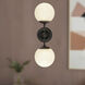Alora Mood Fiore 2 Light 6 inch Matte Black Bath Vanity Light Wall Light