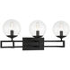 Crosby 3 Light 24 inch Black Bathroom Vanity Light Wall Light, Essentials