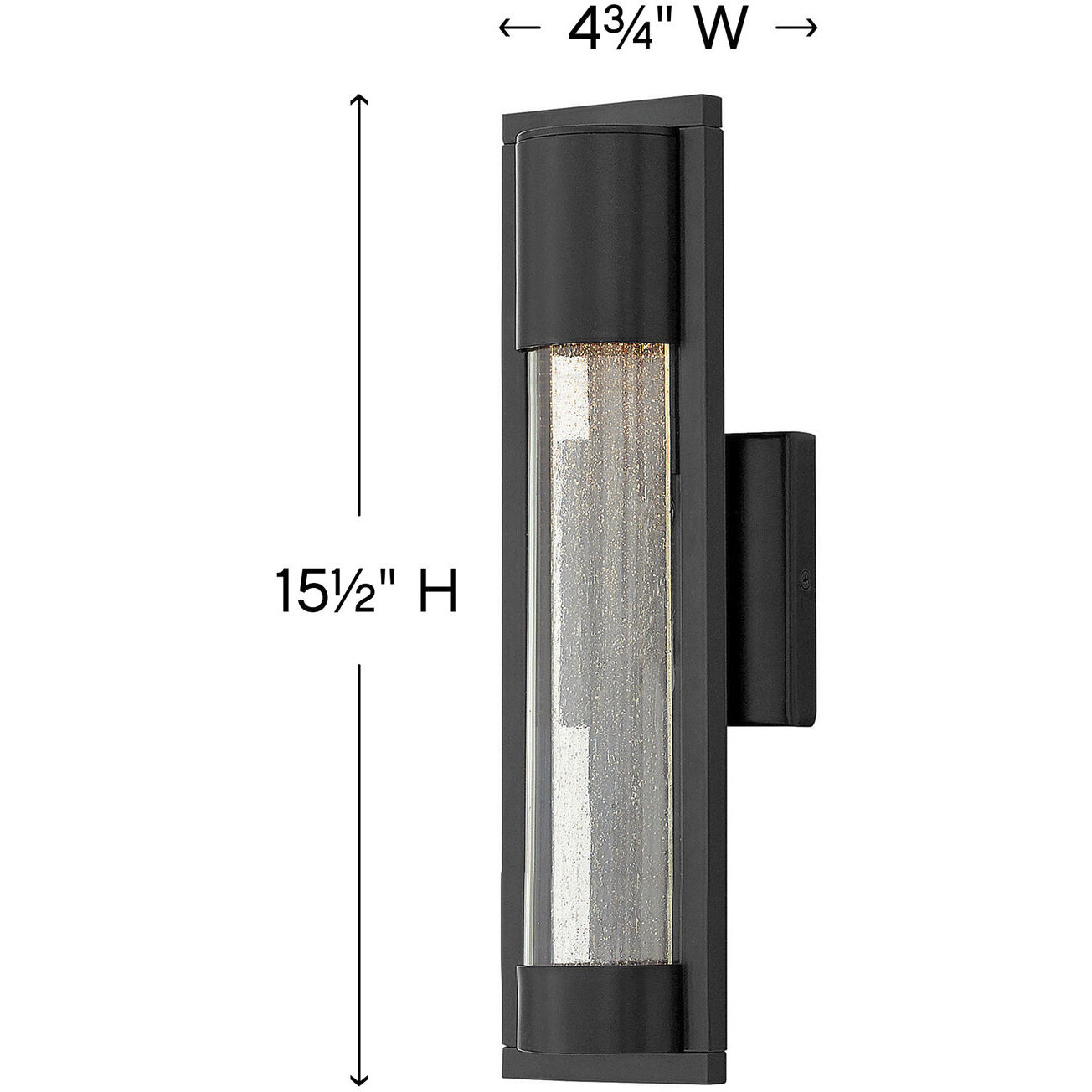 Mist Outdoor Wall Mount Lantern in Satin Black, Small