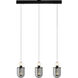 Century 3 Light 6 inch Satin Dark Gray Multi Pendant Ceiling Light in Smoke Acrylic