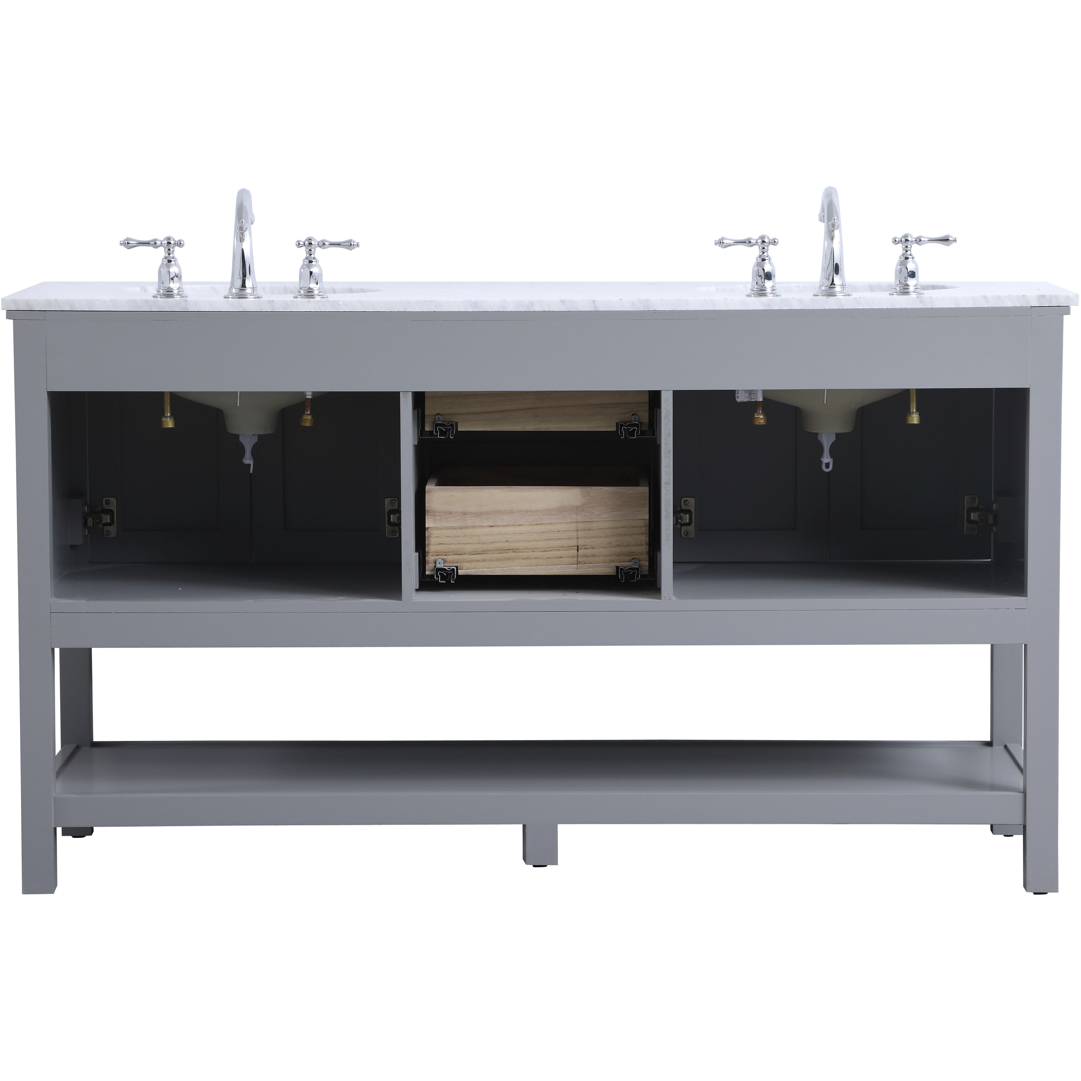 Metropolis 60 X 22 X 34 inch Grey Vanity Sink Set