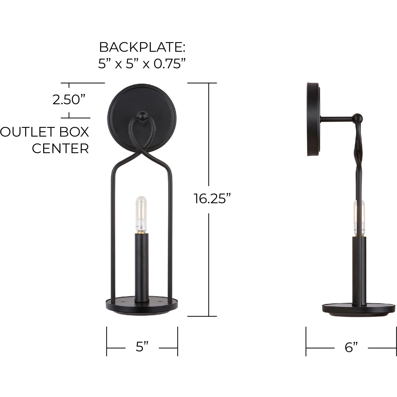 Sonnet 1 Light 5 inch Matte Black Sconce Wall Light