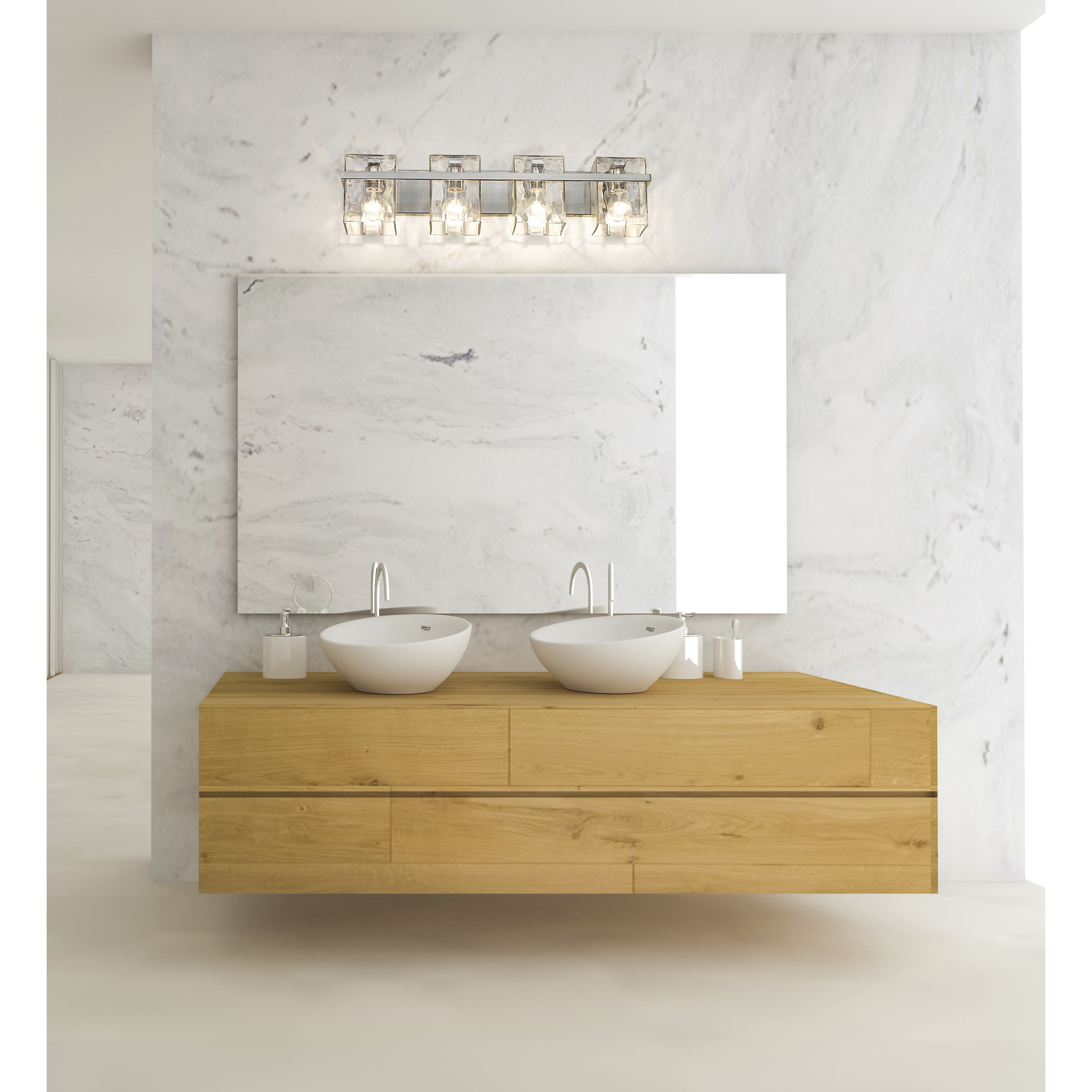 Bennington 4 Light 29.25 inch Brushed Nickel Bathroom Vanity Wall Light