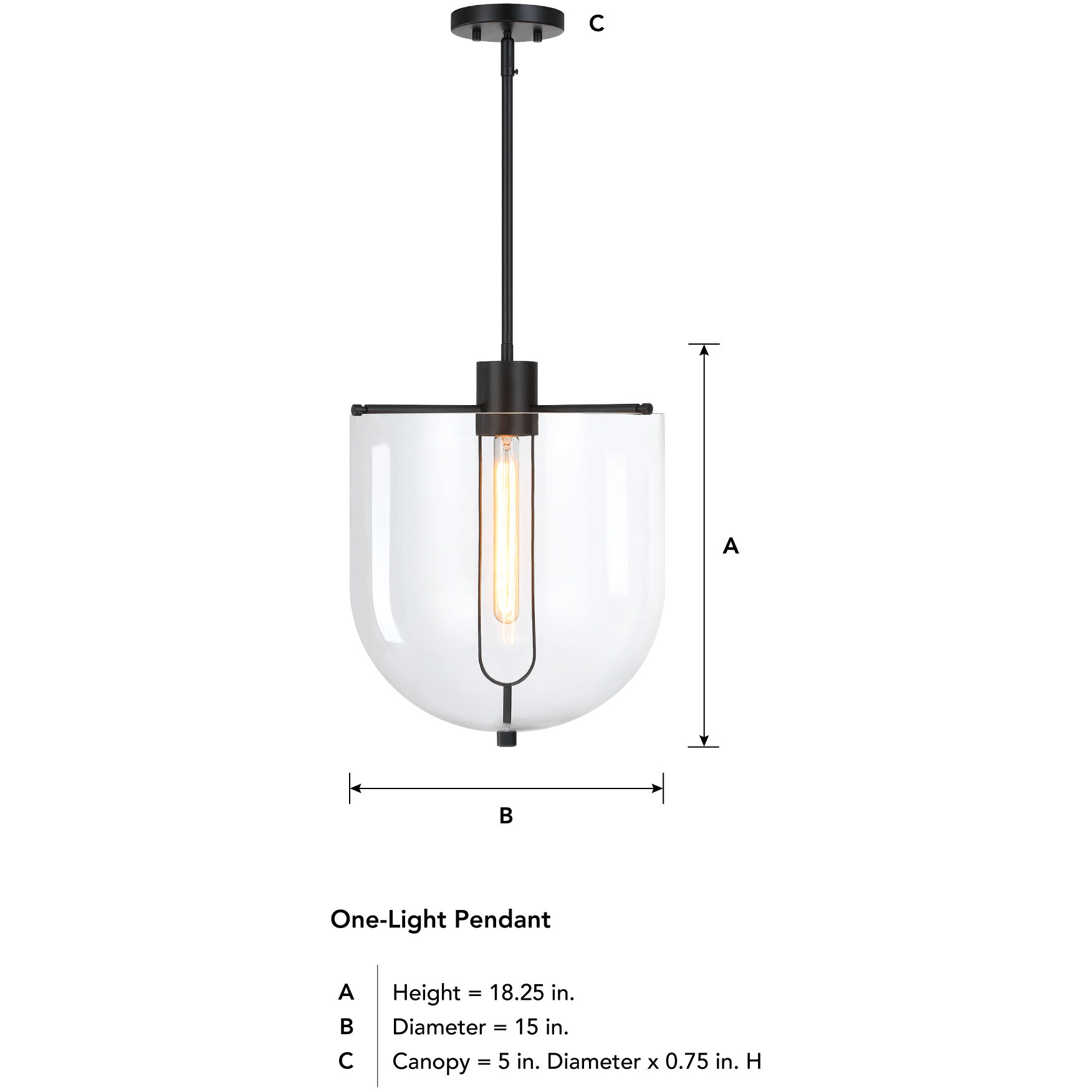 Skylar LED 15 inch Matte Black Down Pendant Ceiling Light