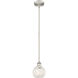 Edison White Mouchette 1 Light 6 inch Brushed Satin Nickel Stem Hung Mini Pendant Ceiling Light