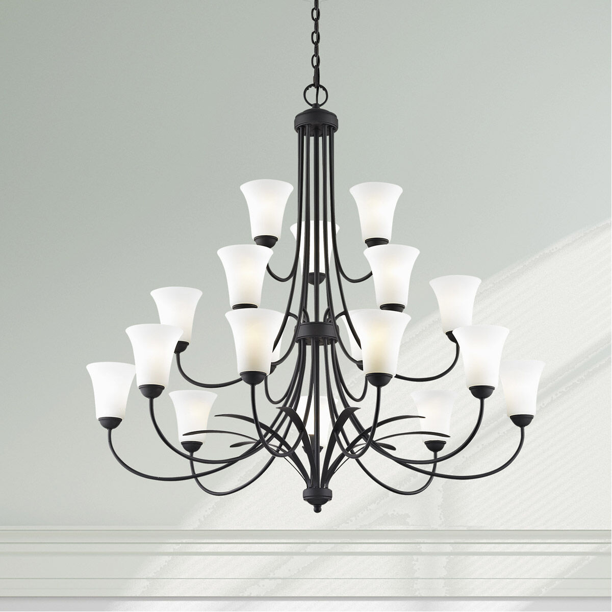 Ridgedale 18 Light 44 inch Black Chandelier Ceiling Light