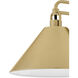 Milo 1 Light 9 inch Lacquered Brass Sconce Wall Light